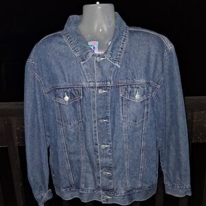 Vintage OTB One Tough Brand Jeanswear Denim Jean Jacket Size Large